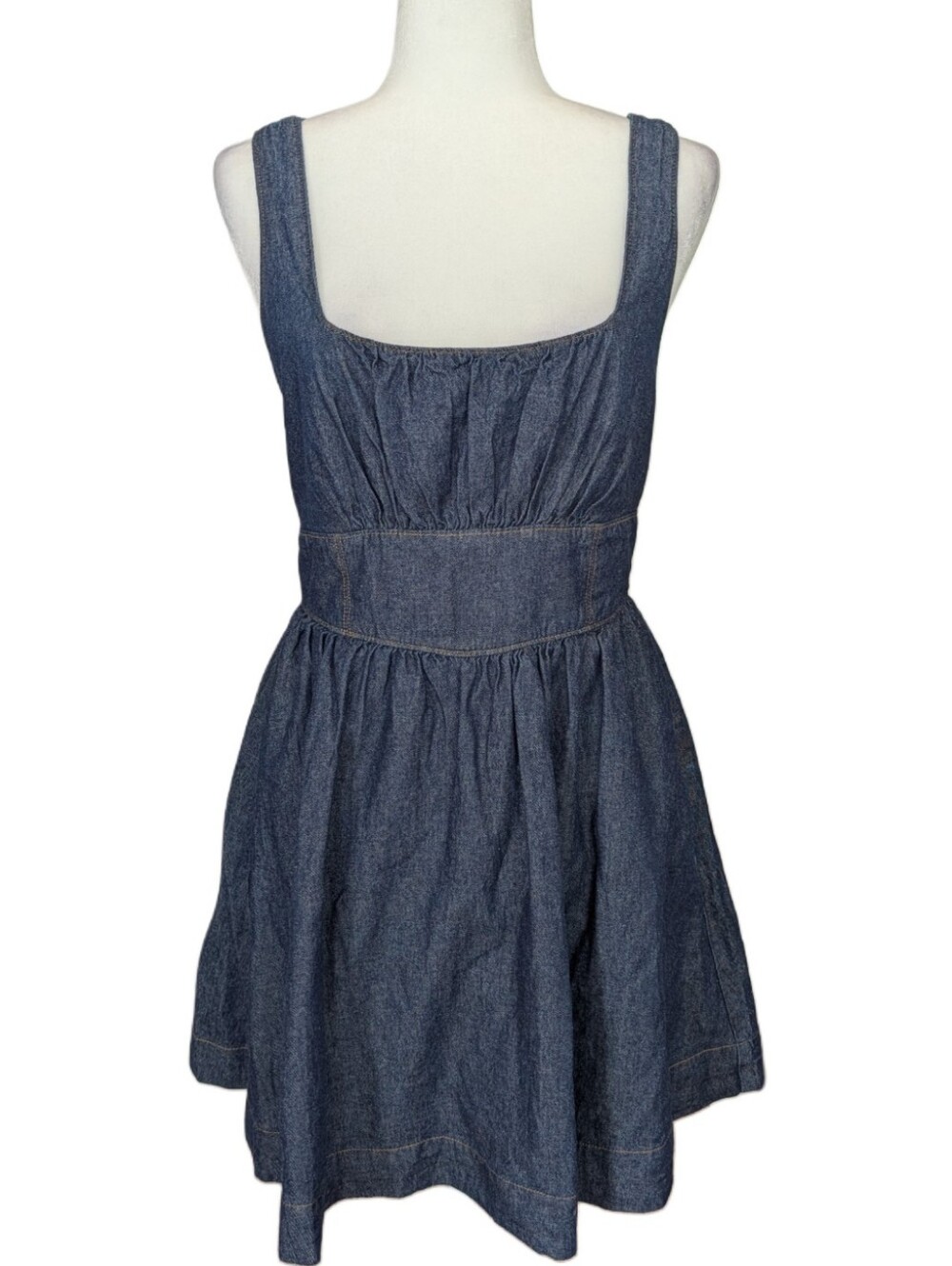 Altar'd State Womens Dark Blue Sahara Denim Sleeveless Mini Dress Size Medium - Picture 4 of 16